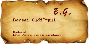 Borsai Györgyi névjegykártya