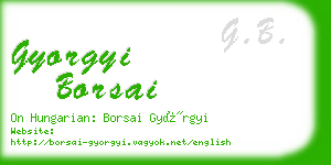 gyorgyi borsai business card